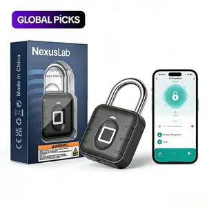 Smart Fingerprint Padlock, Rechargeable Smart Lock, Tuya App and Bluetooth Unlock, IP67 Waterproof Lock with 10 Fingerprint Capacity for Suitcases Lockers and Outdoor Gates#GLOBAL PICKS