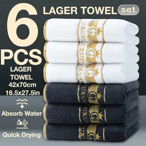 Christmas Trim Bath Towels Set, Quick-Dry Absorbent Microfiber, Modern Simple Bathroom Accessories, Home Camping Hotel School Use, Decorative Towels