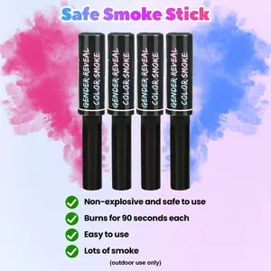 Gender Reveal Handheld Smoke Flares 2-Pack Non Toxic Blue or Pink Colorful Smoke for Parties and Celebrations Lasts 120+ Seconds Great for Gender Reveal, Dry Ice Gender Reveals, and Baby Showers!