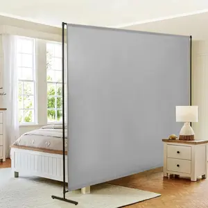 Single Panel Room Divider 71''W x 71''H Height Adjustable Large Freestanding Partition Portable Fabric Privacy Screen Wall Divider for Office Room Separation