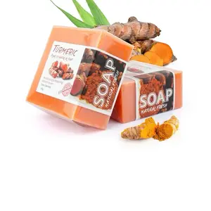 Turmeric Brightening Soap - Darkspot Removal Soap with Turmeric, Honey, Vitamin C, Orange Essence & Organic Shea Butter - Single Item Cleansing Coconut Vegan Body Care
