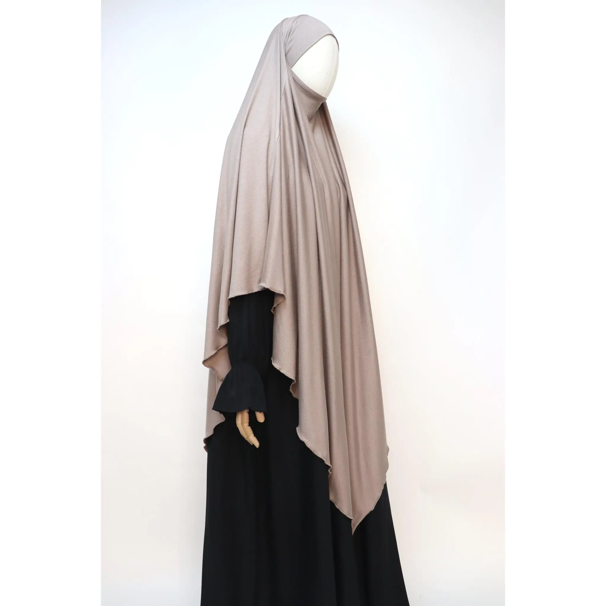 XL Ribbed Jersey Tie Back Diamond Khimar - Taupe