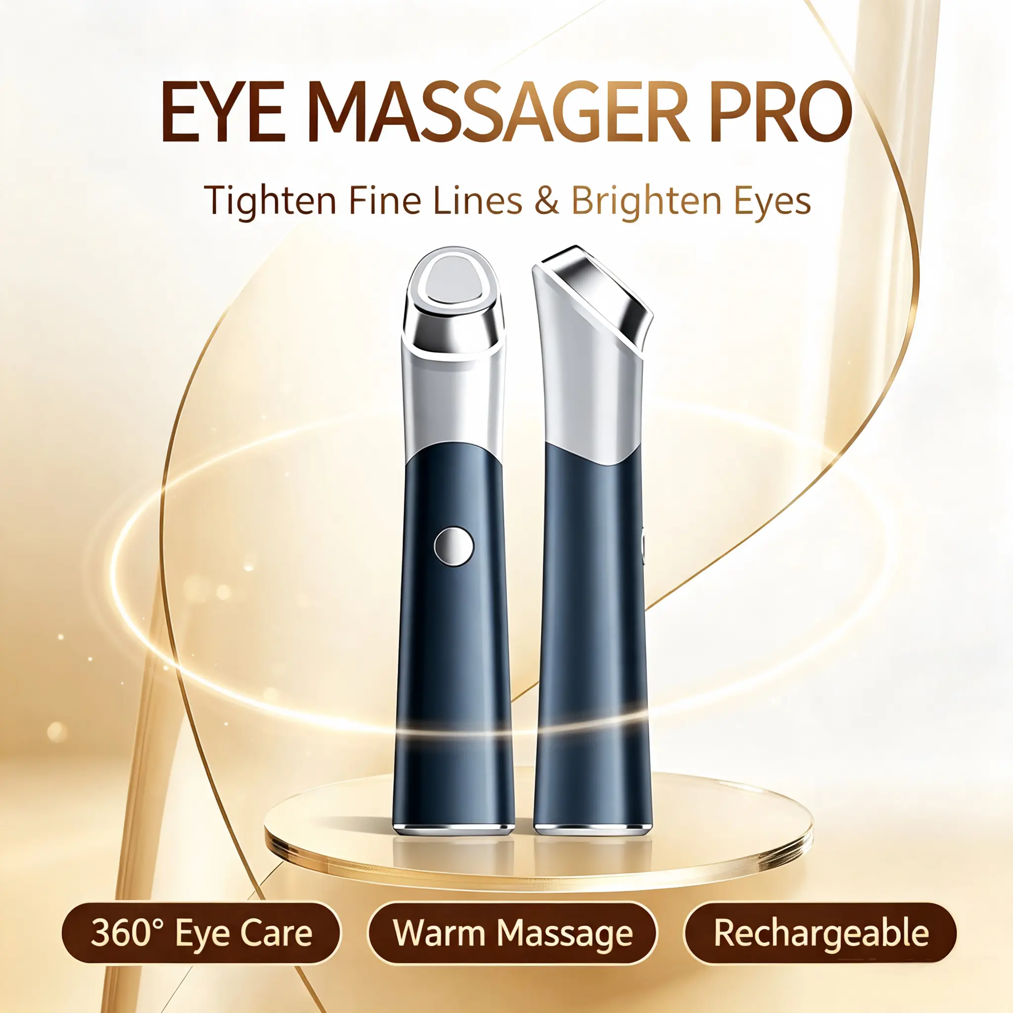 3-in-1 Rechargeable Facial Massage Beauty Device - ABS Plastic Wireless Face Lift Tool with Li-ion Cell, Eye Serum Delivery, Portable Home Shaping Tool, Ideal New Year Gift, Wireless Device
