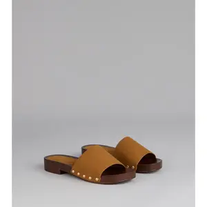 Easy Does It Wood Sole Slide Sandals