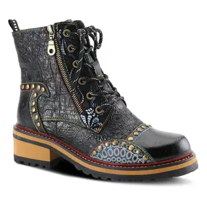 L'Artiste by Spring Step Lace Up Leather Booties - Rugup