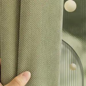1pc Modern Minimalist Chenille Herringbone Curtains | Grommet Top High Blackout, Textured Fabric + Heavy Drape | Perfect for Minimalist/Wabi-sabi Spaces, Enhance Texture Decor Window Curtain
