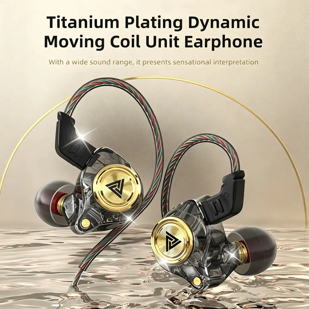 Wired Gaming Earbuds with Microphone, Ak3file in Ear Monitors, Deep Bass Sound Wired Earbuds, HiFi in Ear Headphones with 1DD 10mm Dynamic Driver, IEM for Music Gaming Video Calling