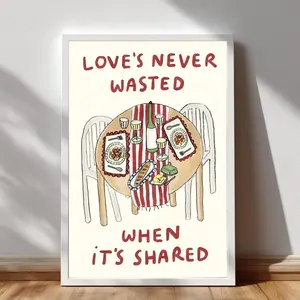 Love's Never Wasted When It's Shared Poster, Olivia Dean Lyrics Wall Art, The Art of Loving Music Decor, Inspirational Quote Poster. No Framed