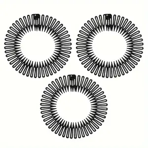 3pcs stretch hairband - Unisex flexible tooth comb hairband - Simple style headwear, stable and comfortable to wear
