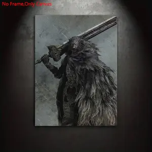 1 piece/set of unframed canvas print posters, Hanging, classic vintage art, Lands Between Blaidd the Half-Wolf, perfect gift for video game lovers, ideal gift for bedroom, living room, kitchen, dormitory hallway, mural, wall decoration, room decoration