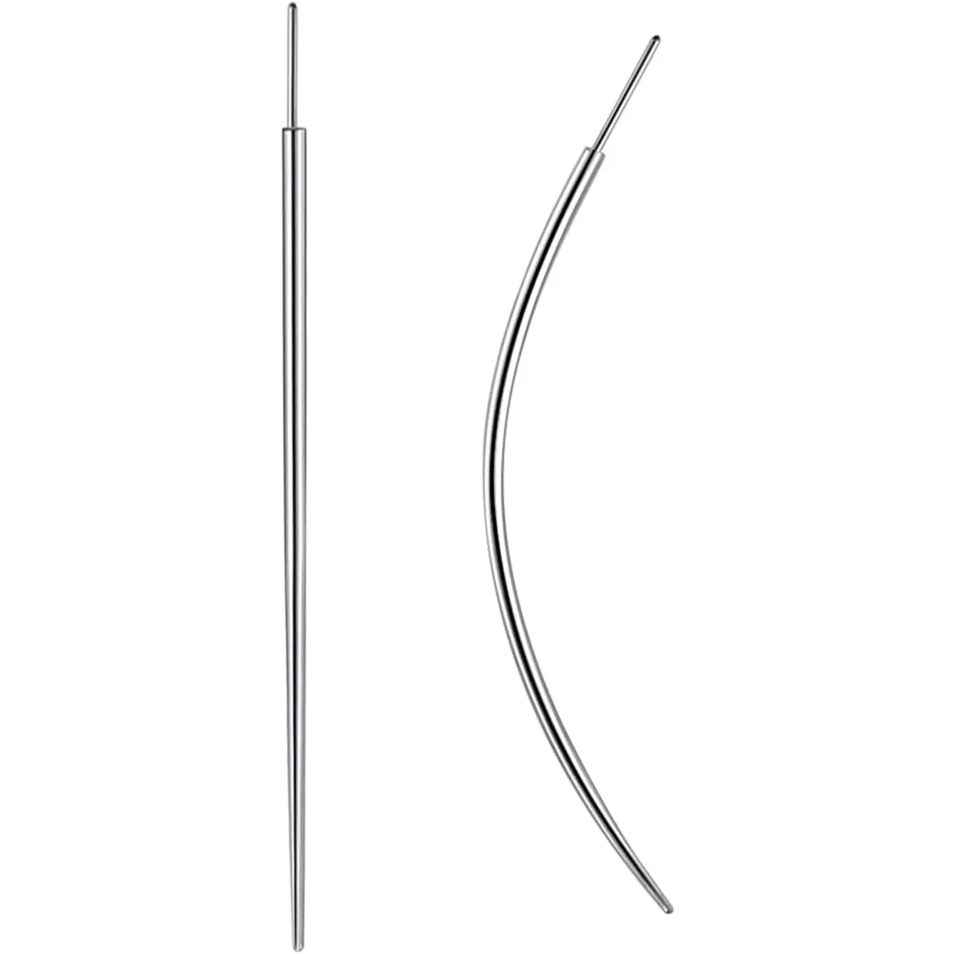 G23 Titanium Threadless Piercing Taper 16G/18G/20G Flat Back Earring Applicator Tool Insertion Pin for Push In Nose Lip Ear Tragus Helix Body Piercing Jewelry Stretcher Assistant Tool