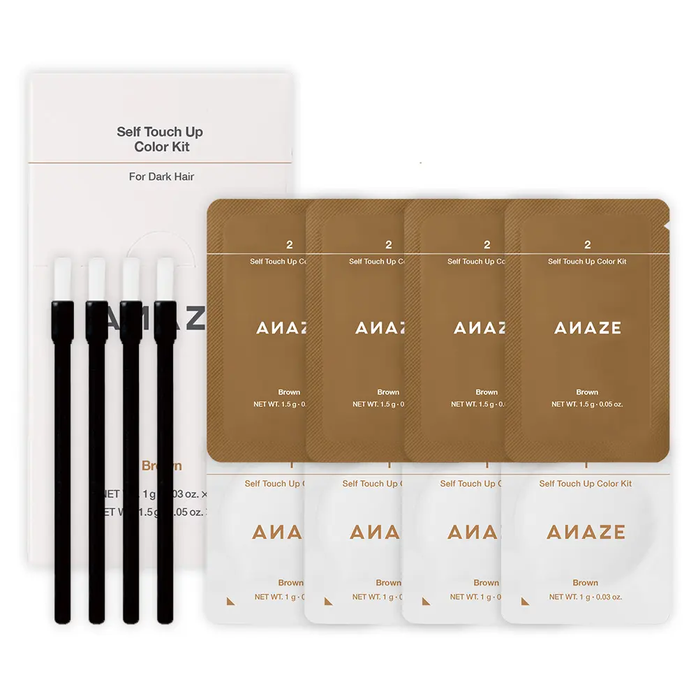 [ANAZE] Self Touch-Up BLEACH Kit B01 Brown – Non-Irritating, Quick & Easy Application, Natural Brown Shade, Convenient 1-Time Use Packet – 4EA