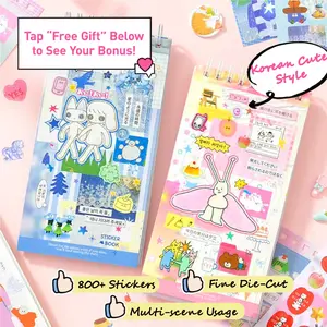 40 Sheets Cute Korean Cartoon Sticker Book – 2 Styles, INS Style Stickers for Journaling, Junk Journal, Scrapbooking, DIY Crafts & Planner Sticker Set,TikTokShopJumpstartSale