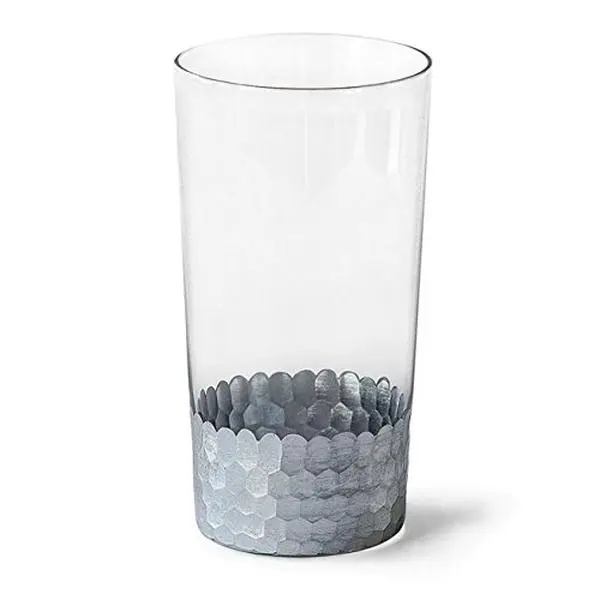 Silver Glass Vase with Metal Accent – 4.3 or 6.25 | Elegant Floral Vase for Modern & Rustic Decor (Single or Set of 2)