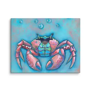 Coral Crab Rectangle Canvas