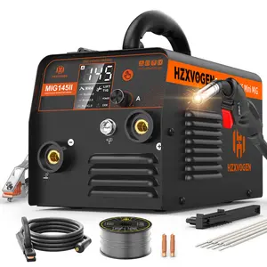 HZXVOGEN MIG145II 3-in-1 MIG Welding Machine with Digital Display Gasless MIG/LIFT TIG/STICK Lightweight Synergic System for Home DIY Projects welder  machine