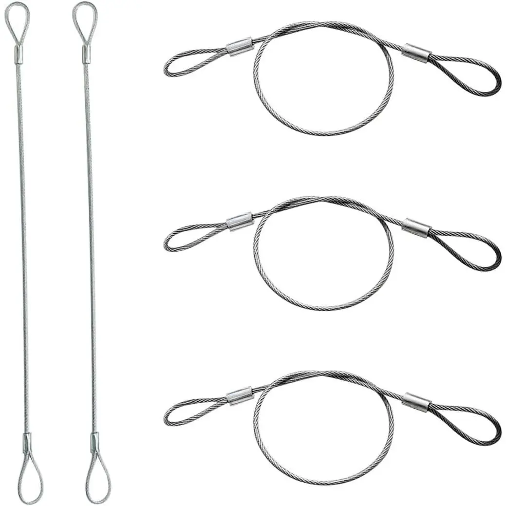 5 Pack Luggage Lock Safety Cable, Stainless Steel Cable with Loops, Stainless Steel Safety Cable, Safety Cable Lock, Braided Steel Coated Safety Cable Luggage Lock 2mm Thickness 12 inch Length