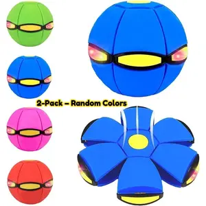 Folding Flying Ball with 3 Lights 2-Pack – Transforms into a Flying Disc, Boomerang Spinning Toy for Kids, Magic Hover Ball Outdoor Game, Interactive Flying Toy for Backyard Fun, Birthday Idea for Boys Girls Children