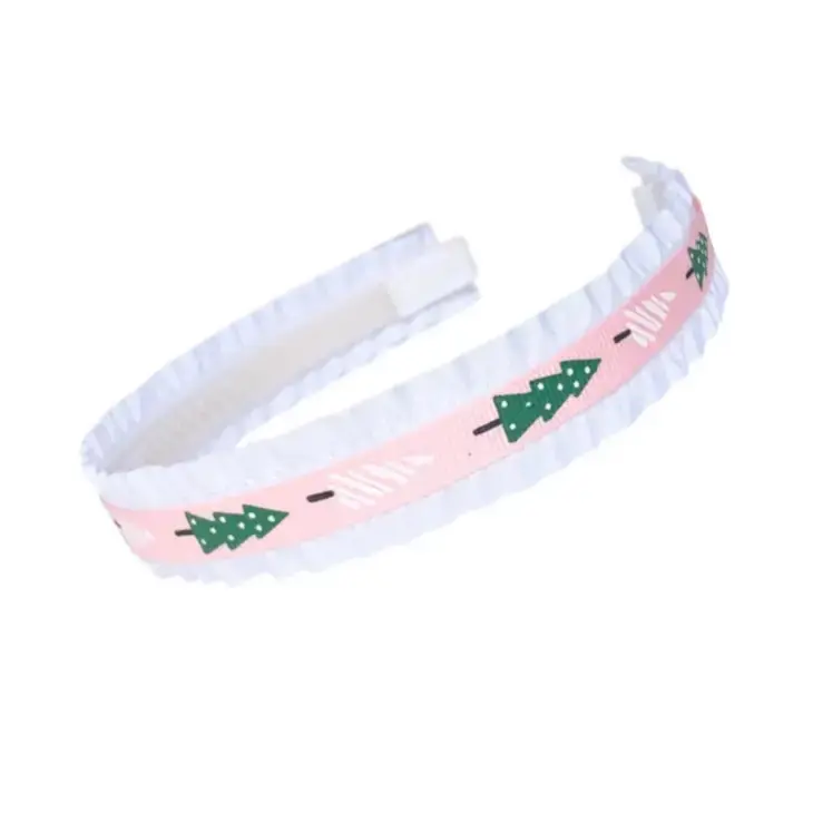 Double Ruffle Pink Tree Headband