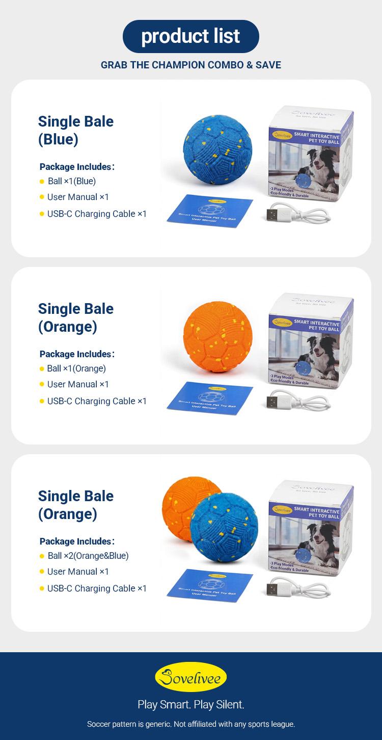 Sovelivee Soulful Interactive Soccer Ball – Infused with Life, Made to Cherish. Automatic Rolling Pet Toy, Loyal Brave Guardian 2026 Edition, Rechargeable & Durable, for Your Beloved Companion dog
