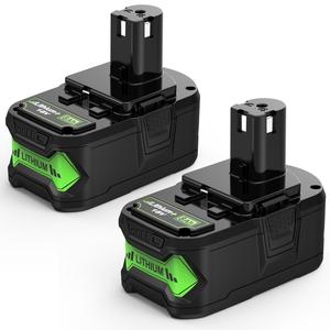 2 Pack 8000MAh Replacement Ryobi 18V Batteries with Indicator Light for Li-Ion MAX P102 P103 P104 P105 P107  P109 P108 P122 Series Power Tools