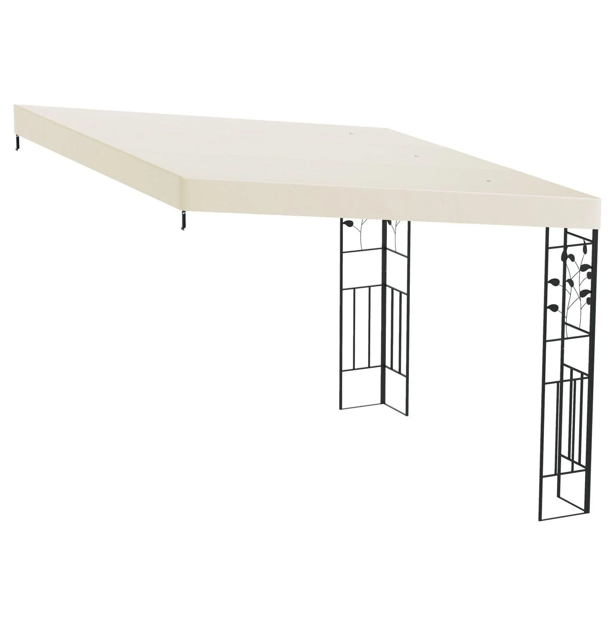 10x10 Outdoor Pergola Canopy, Metal Patio Pergola with Drainage, Cream White
