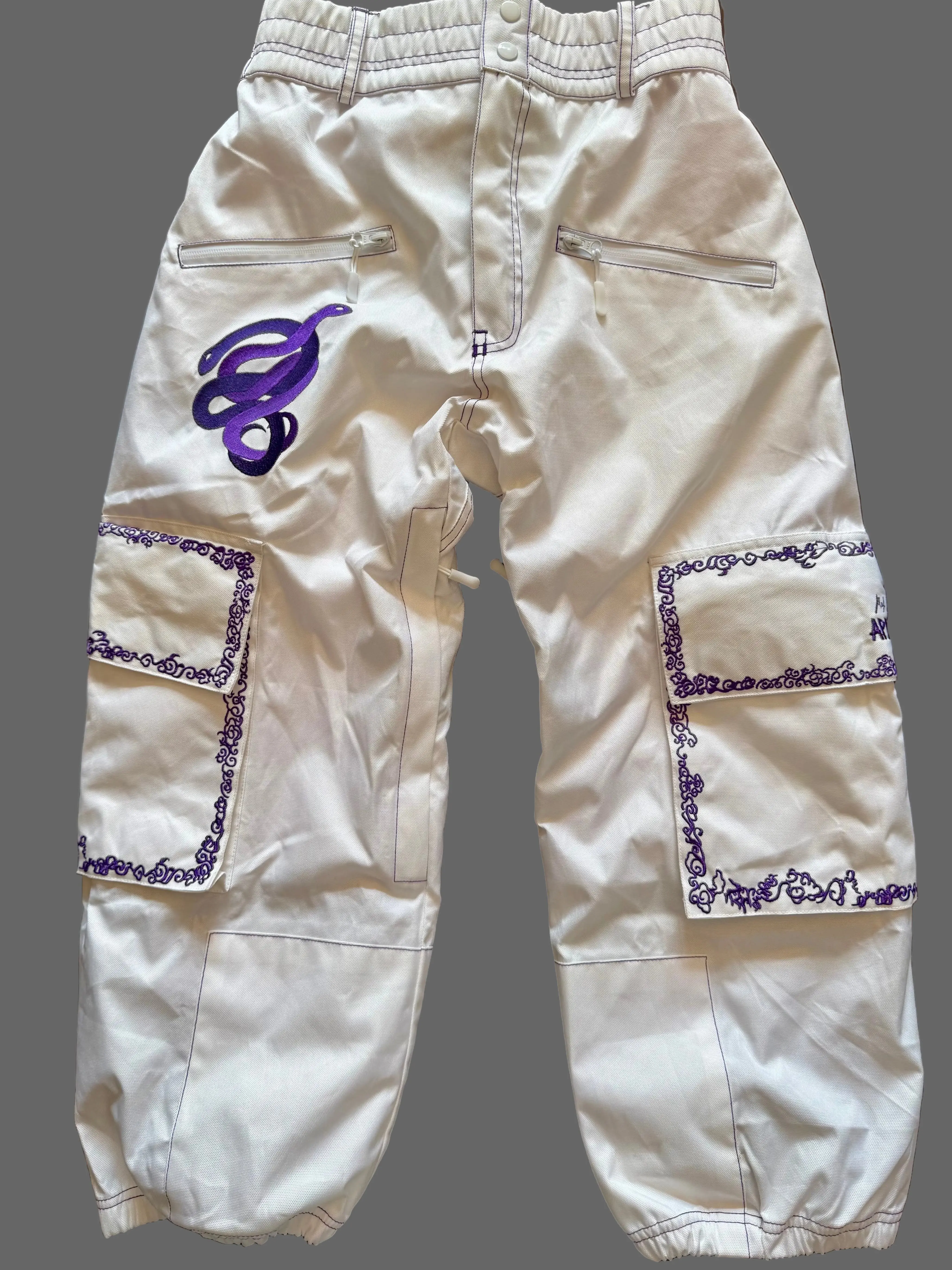 Max Reade Apparel GROM (XS) Snow Pants - Purple on White