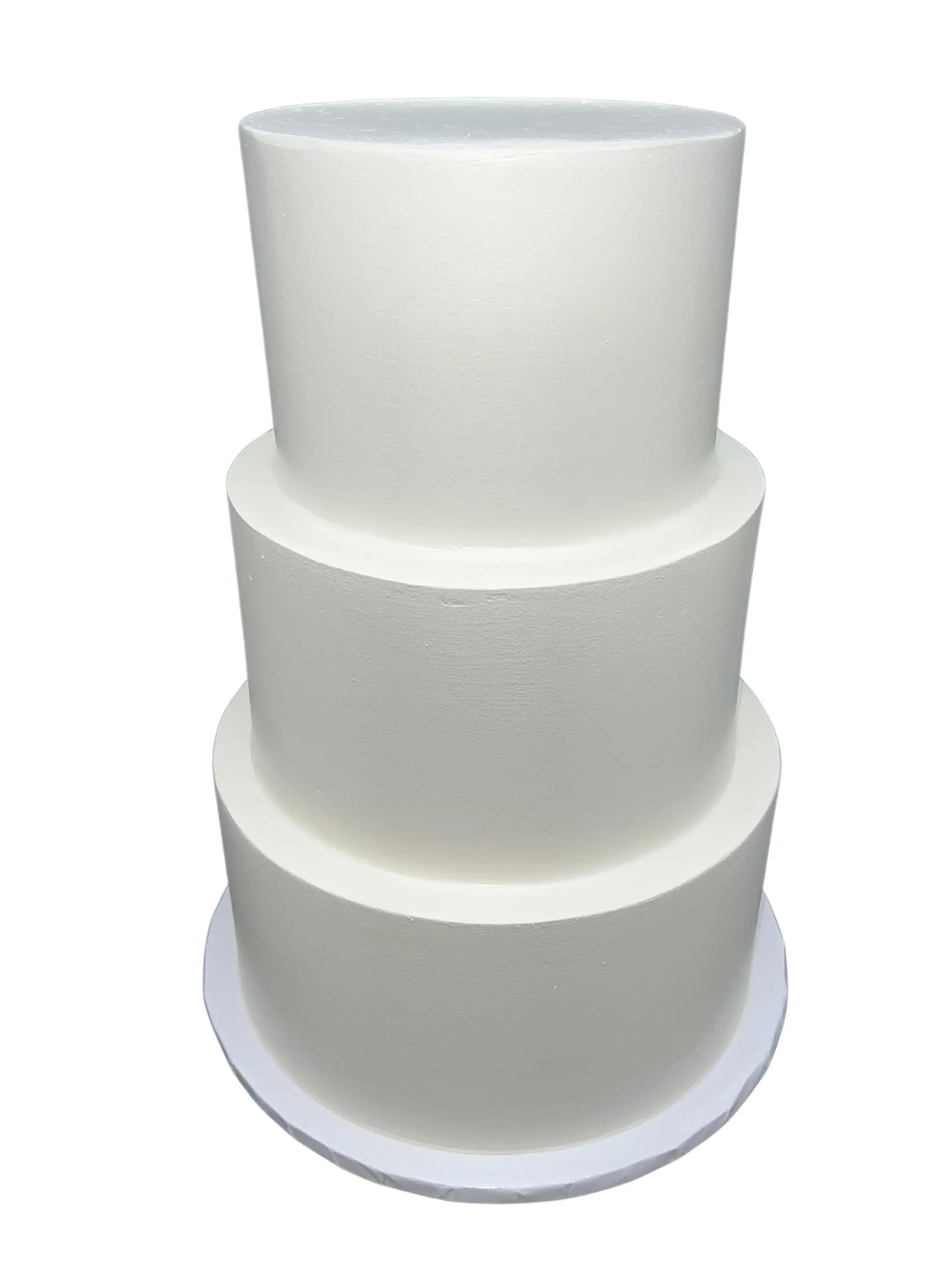 FromJennWithLove 3 Tier Fake Cake 18" Tall Smooth Ivory 8-10-12 Inch Wedding Display Cake with Decoratable Tiers for Event Planners and Wedding Coordinators