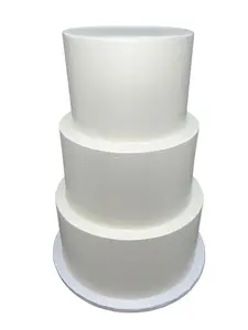 FromJennWithLove 3 Tier Fake Cake 18" Tall Smooth Ivory 8-10-12 Inch Wedding Display Cake with Decoratable Tiers for Event Planners and Wedding Coordinators