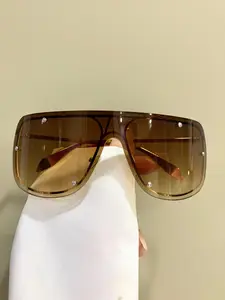 Unisex Punk Style Tinted Lens Flat Top Glasses, Trendy Casual Glasses for Everyday Use, Fashion Accessories for Activities