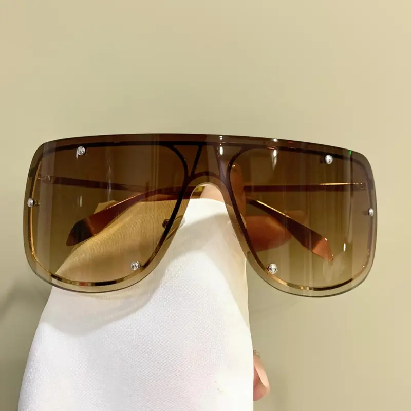 Unisex Punk Style Tinted Lens Flat Top Glasses, Trendy Casual Glasses for Everyday Use, Fashion Accessories for Activities, Casual Stylish Glasses