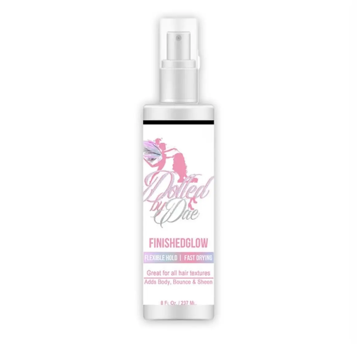 Dolledbydae | hairspray| Finishing Glow press