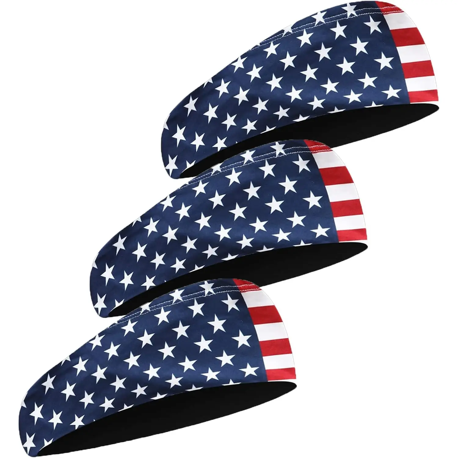 American Flag Sports Headband for Men Women USA Patriotic Sweat Wicking Stretch Hair Band for Running Basketball Football Cycling Workout July 4th