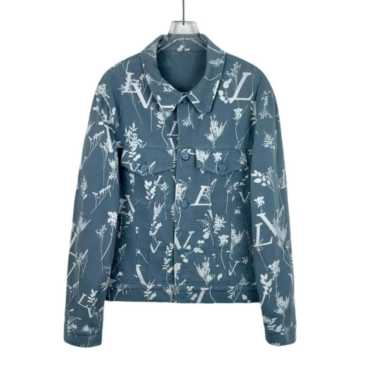 RDLT - Louis Vuitton Blue Floral Logo Denim Jacket Size M