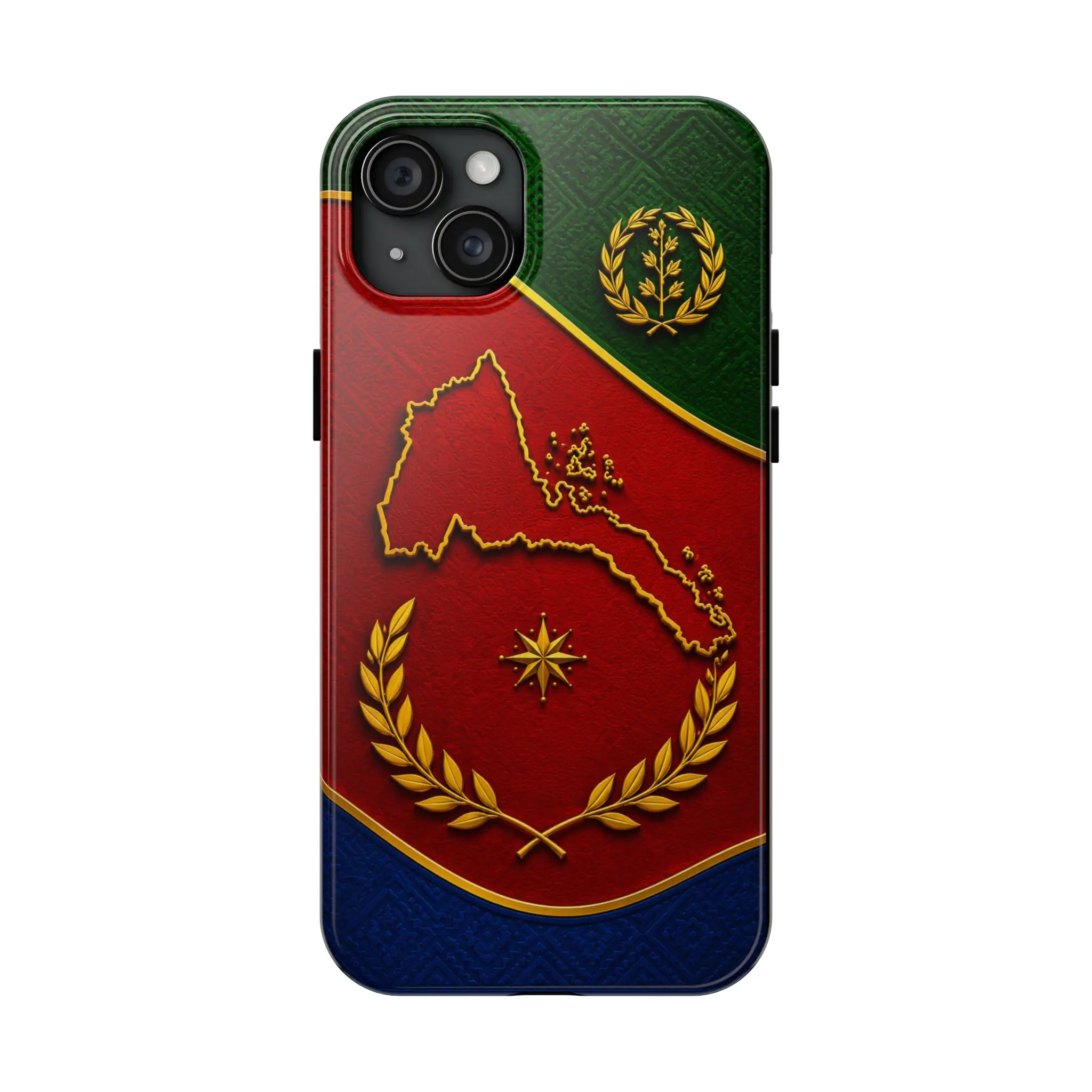 Eritrea Heritage Gold Map Tough Phone Case – Eritrean Flag Design