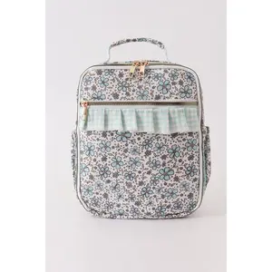 Green Floral Ruffle Lunch Bag - Simple Product Description Provided