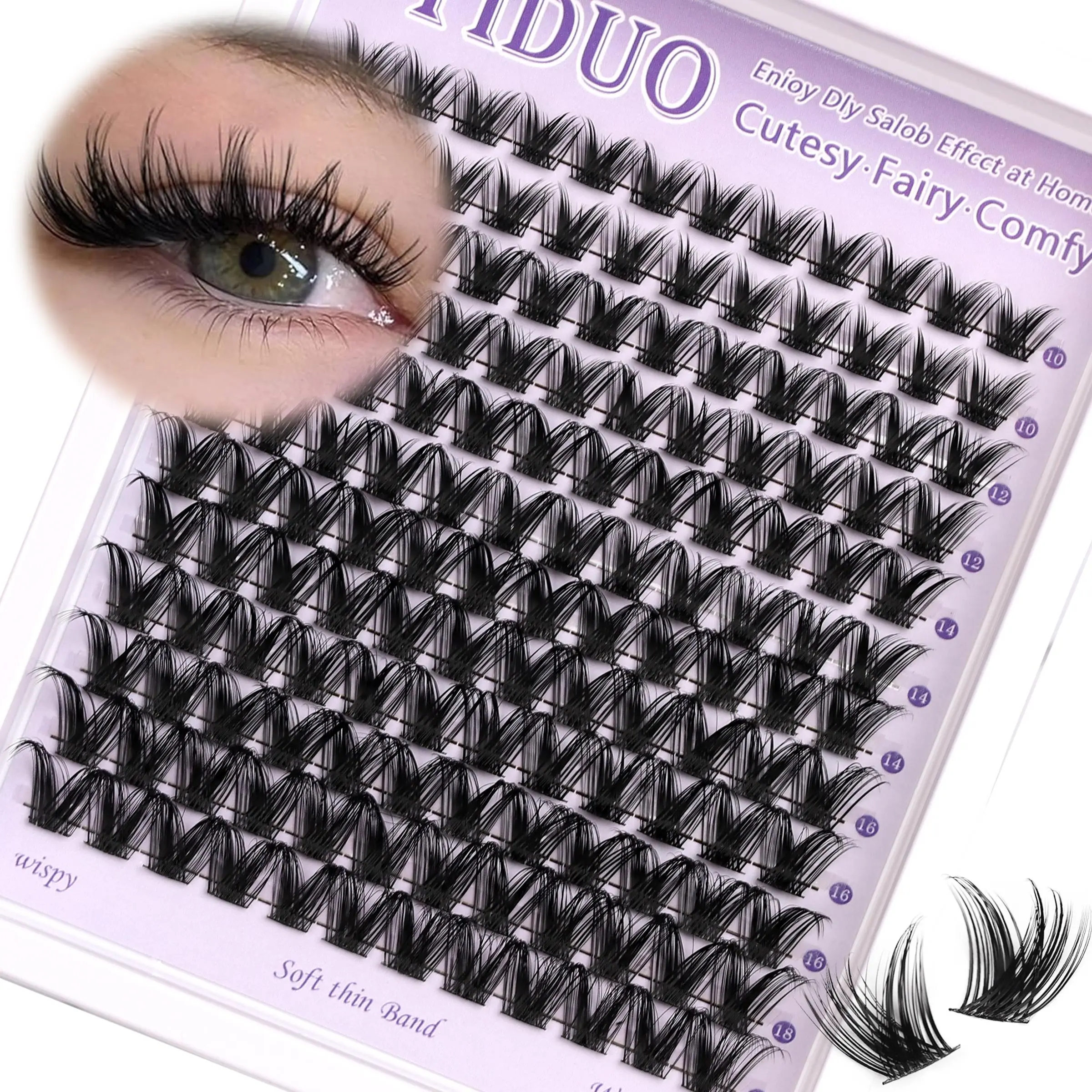 Individual False Eyelash Extension Kit, Mixed Length Natural Look Eyelash Extensions, Self Grafting Curl Eyelashes, Diy Eyelash Extensions, Diy Eyelash Clusters, Eye Makeup Enhancement False Eyelashes, Eyelash Cluster Cosmetic, Eyelash Set