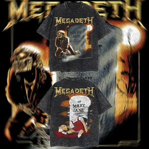 AUDIO WAVE RECORD - Megadeth Mary Jane Heavy Metal Graphic T‑Shirt, Rock Music Graphic Hoodie, Rock band tee, Mexico style menswear