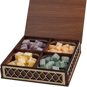[Mother’s Day Special] Eastanbul Turkish Delight Assorted Fruity Flavors (Sour Cherry, Lemon, Mango, Watermelon) in Wooden Gift Box, 35.3oz Lokum Candy, Premium Dessert Gift Set | Mother’s Day Gift