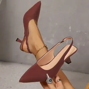 Stylish Pointed Toe Slingback Kitten Heels for Women Professional Work Pumps Comfortable Dress Shoes for Business Casual Party and Daily Wear