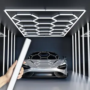 Super Bright Hexagon Garage Lights, Honeycomb Ceiling Lights System Designed For Grid Systems. 6500K Cool White Light, ideal for Car Detailing Garages, Workshops, Basements, Barbershops，Supermarkets, Shopping malls, Stockup Mothersday