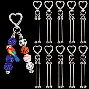 10 PCS Love Keychains with Bead Sticks Set, suitable for DIY keychains and key rings accessories when used with beads.