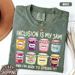 Inclusion Is My Jam Comfort Colors® Shirt, Neurodiversity Graphic Tee, SPED Teacher Gift T-Shirt, Autism Awareness Inclusion Advocate Apparel