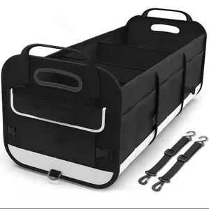 Car Trunk Organizer, Collapsible Car Trunk Storage Organizer, Multi-compartment Pockets, Adjustable Straps, Ideal for Travel, Camping, Shopping, Universal Car Accessories
