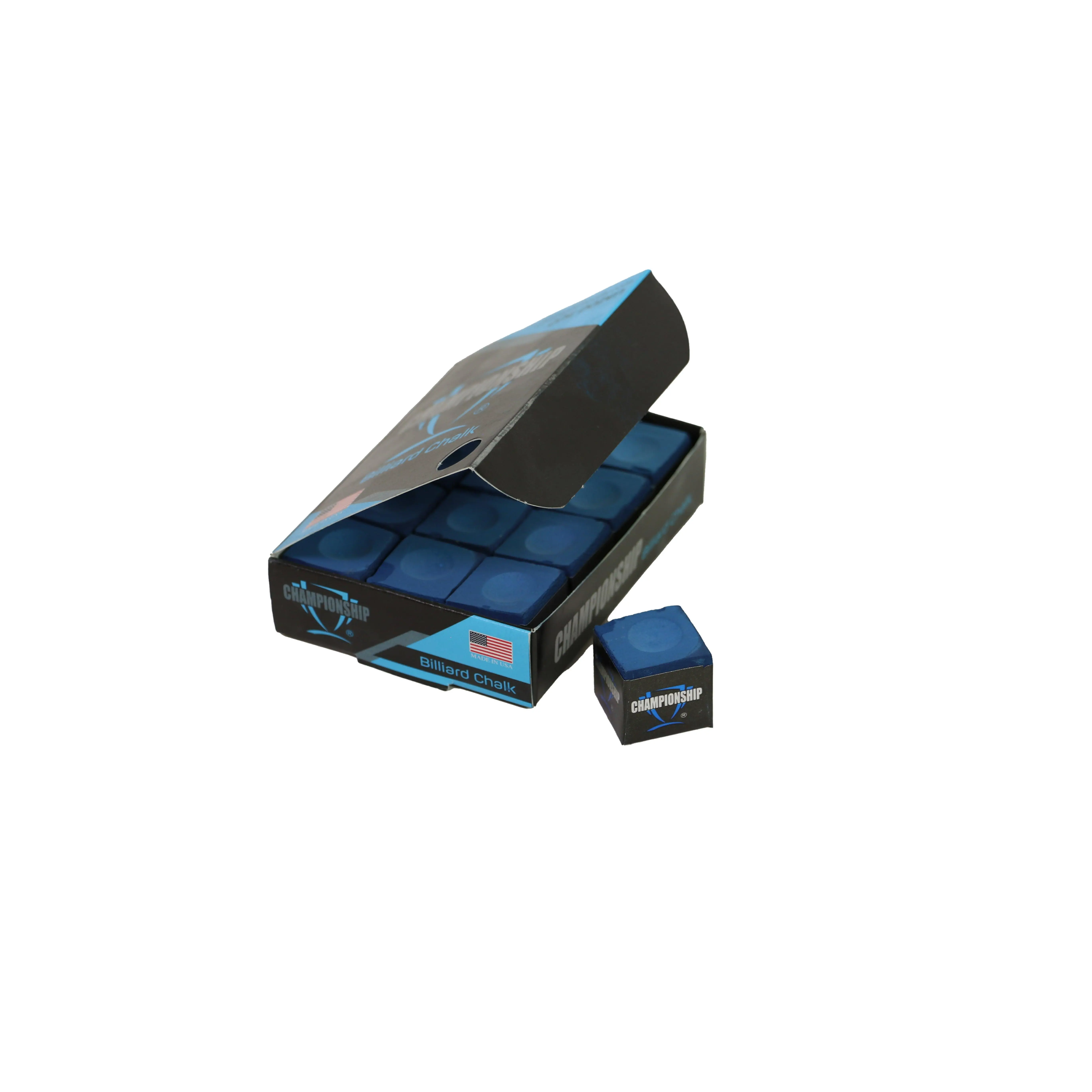 Championship Professional Cue Chalk, 12-Piece Blue Billiard Accessories with a Smooth, Even Coating to Help Minimize Miscues