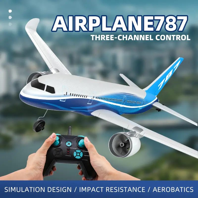 【Family Fun】BM30 787 RC Plane 3-Axis Control Auto Balance System 420mAh Battery 2.4GHz Remote Wind-resistant Design Outdoor Indoor Play Gift Idea