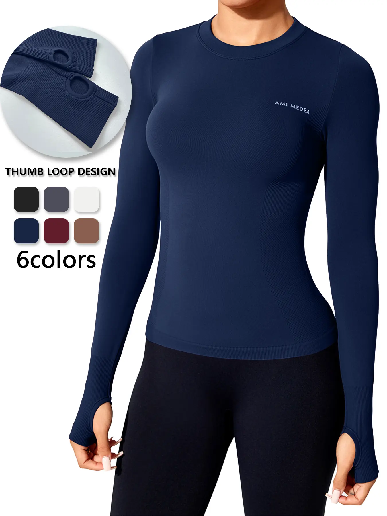 Women's Running Training Gym Workout Long Sleeve T-Shirt, Thumb Hole Yoga Tight Fit Sport Top, Fitness Sport Top, gym tops, High Stretch Quick Dry Yoga Clothes, athletic sports clothing, Sports Tee, High Stretch Activewear, Fitness Apparel