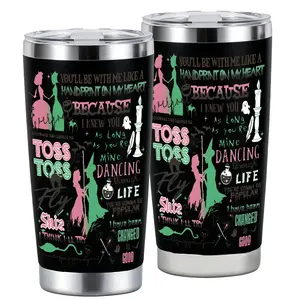Wicked Musical Quote Design 20oz Stainless Steel Cup, Tumbler, Tumbler Drinkware, Thermos Cup with Lid, Reusable Drinking Cup, Insulated Water Bottle for Iced Coffee, Cold Drinks, Perfect Gift for 'Wicked' Fans, Friends, Family