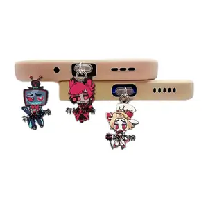 Cute Acrylic Decoration Pendant Charger Port Protector Acrylic Pendant for Hazbin Hotel Alastor Vox Lucifer Husk Gift