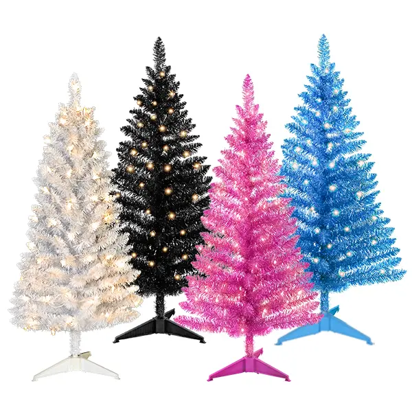 ClouFairy 4ft Lighted Artificial White Christmas Tree Small Christmas Tree,Pre-lit Mini Trees with Lights, Ideal for Home, Office, and Xmas Tree Party Décor